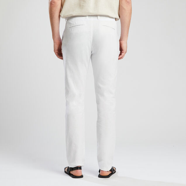 Pantalon chino en coton lin droit