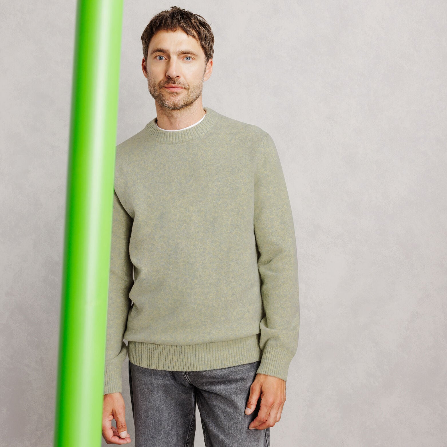 Pull col rond mousseux coton majoritaire