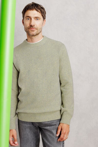 Pull col rond mousseux coton majoritaire