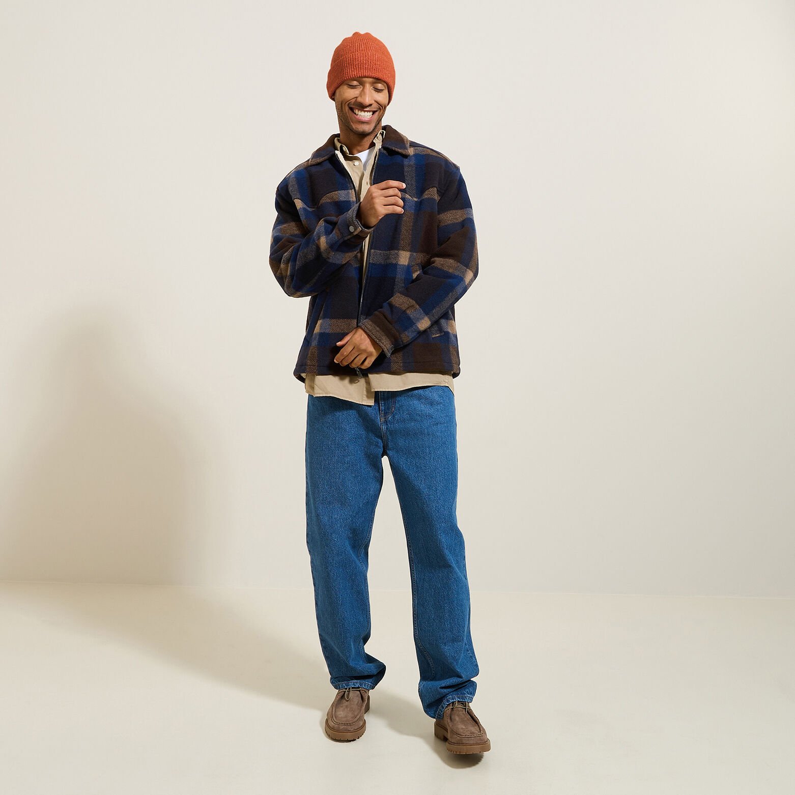 Surchemise à carreaux doublée en sherpa