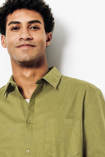 Chemise en coton lin unie