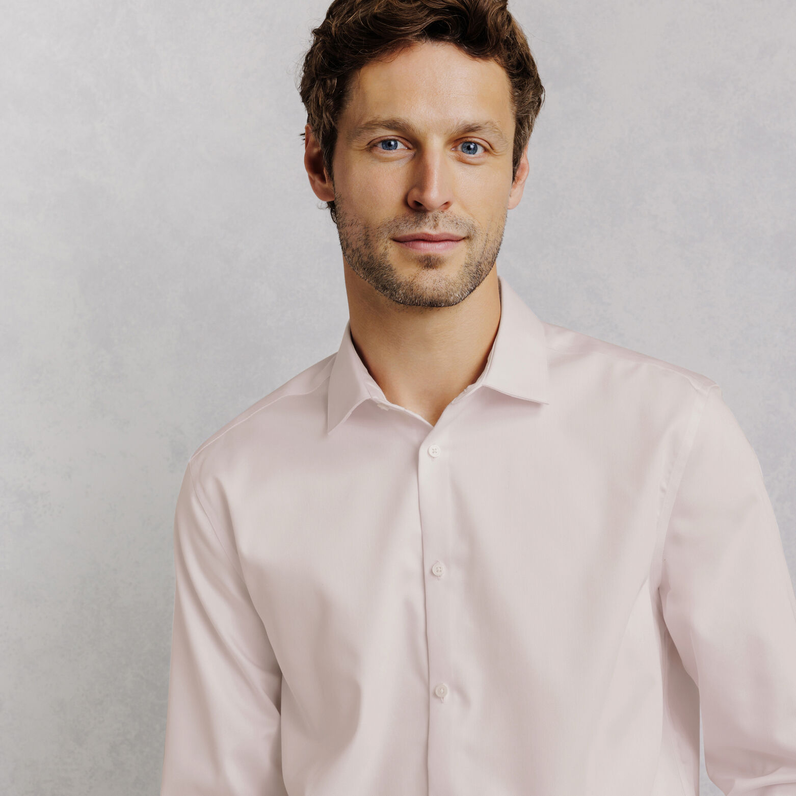 Chemise sans repassage en coton unie slim