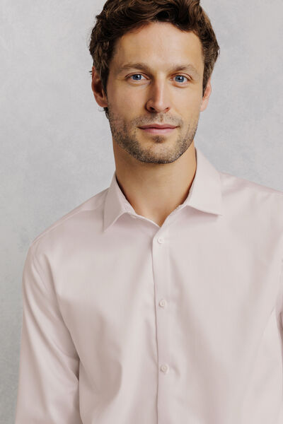 Chemise sans repassage en coton unie slim