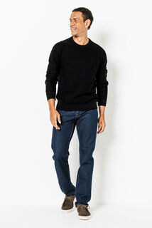 Pull col rond jeux de points fantaisie