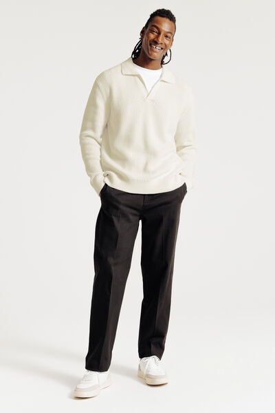 Polo en maille manches longues col resort