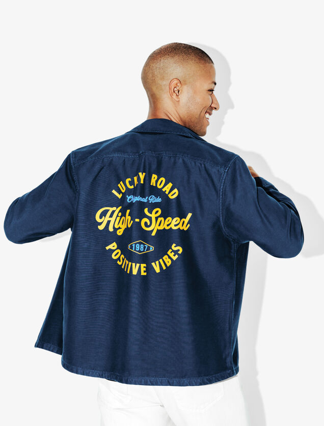 Overhemd in katoen met print