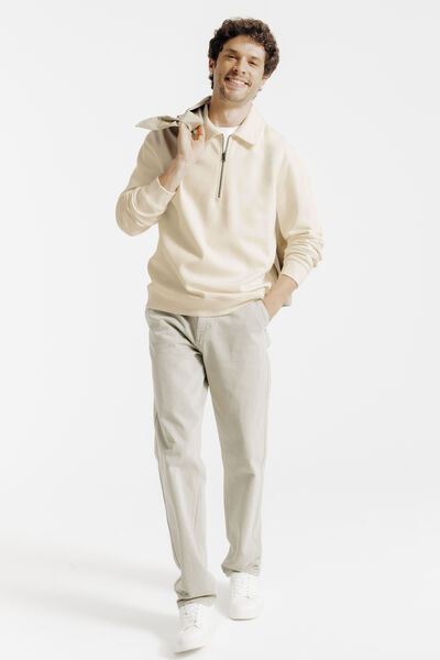 Sweat col polo zipp&eacute; uni
