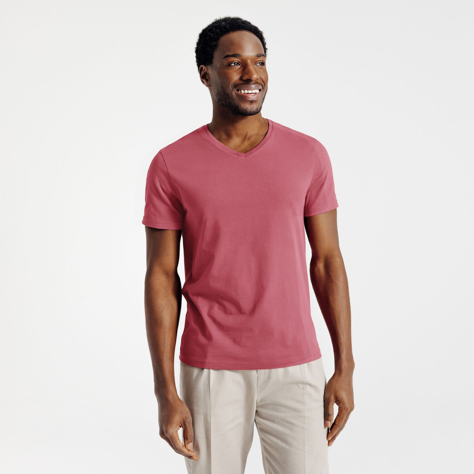 Tee shirt col V en coton