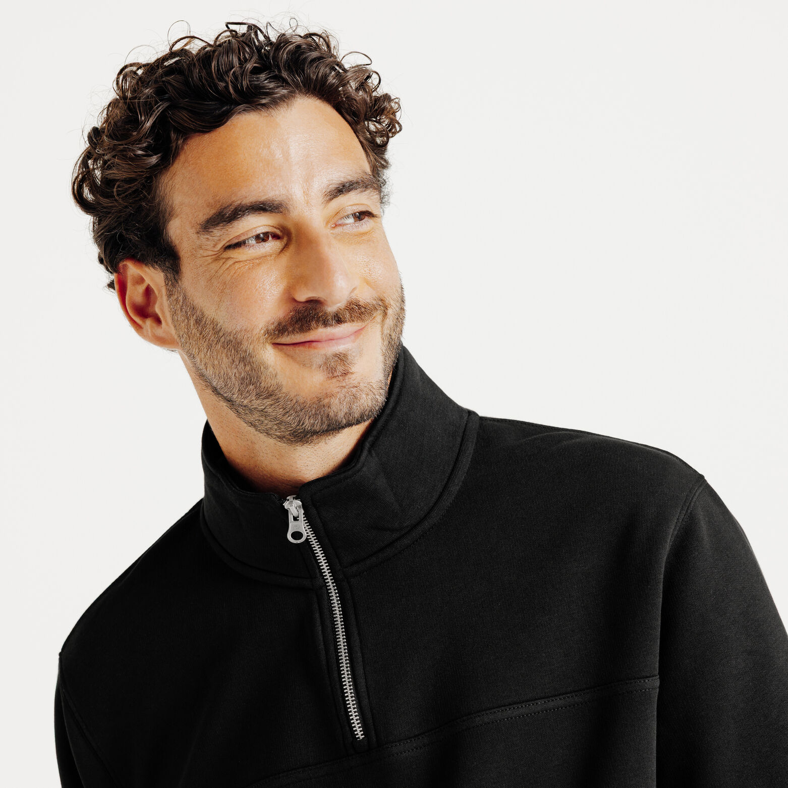 Sweat col montant zippé uni