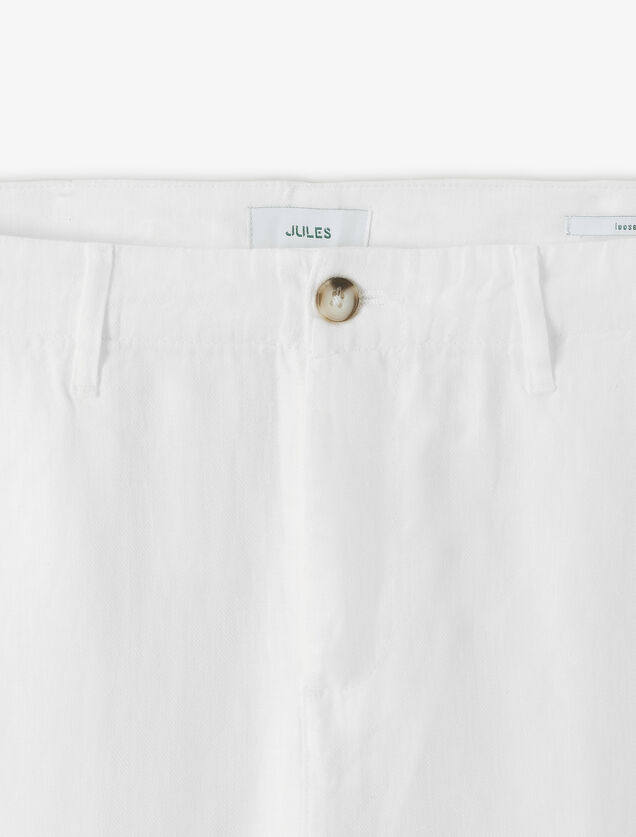 Loose fit chinobroek in 100% linnen