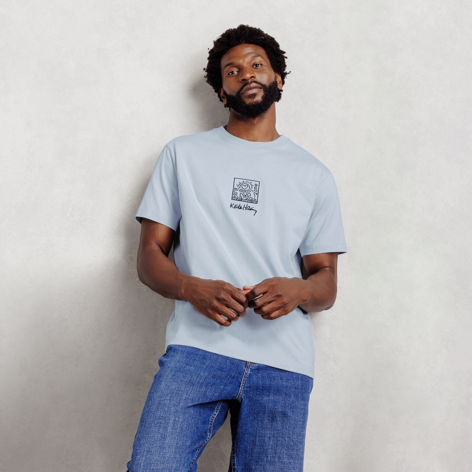 Geborduurd T-shirt relax licentie Keith Haring