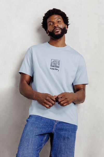 Geborduurd T-shirt relax licentie Keith Haring