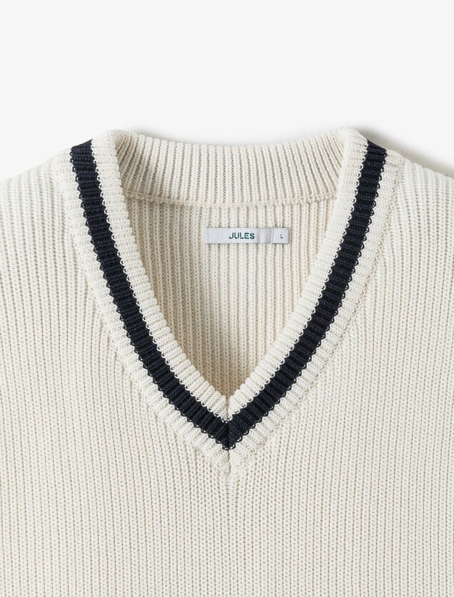 Trui met V-hals zonder mouwen