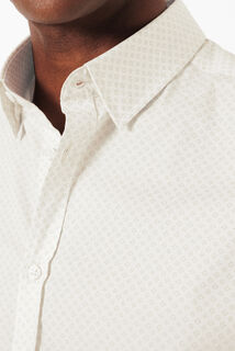 Chemise en coton imprim&eacute; g&eacute;om&eacute;trique slim