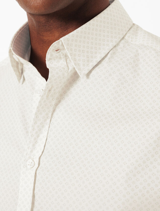 Chemise en coton imprim&eacute; g&eacute;om&eacute;trique slim