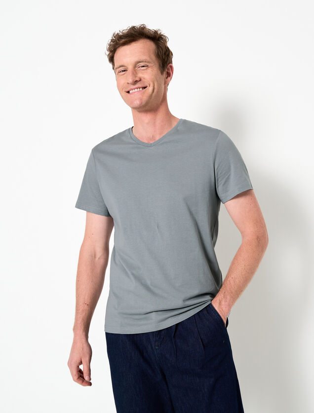 Tee shirt col V en coton