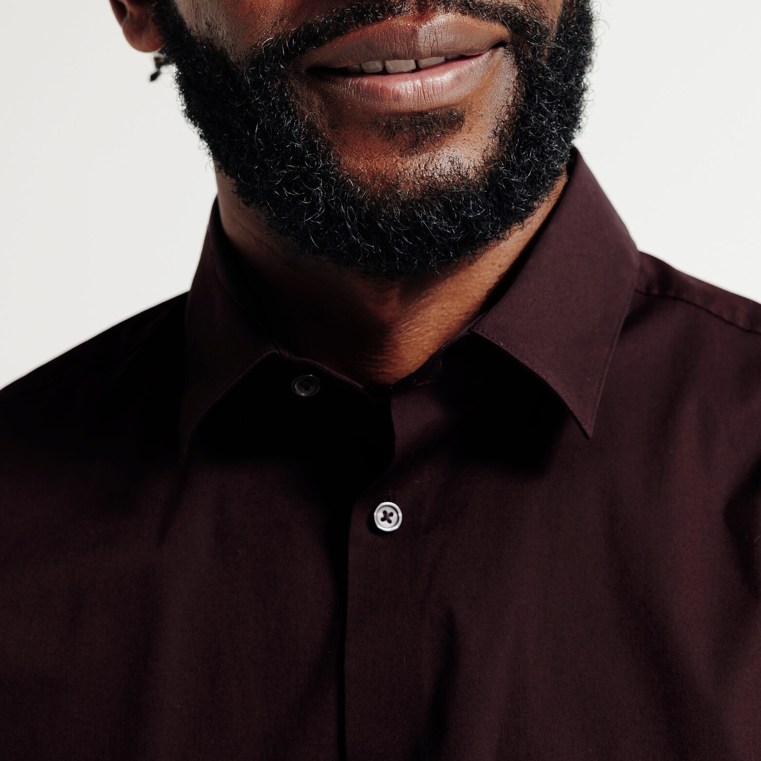 Slim effen hemd in gerecyclede polyamide