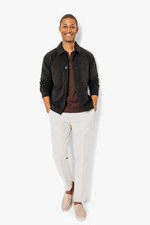 Polo en maille col resort jersey