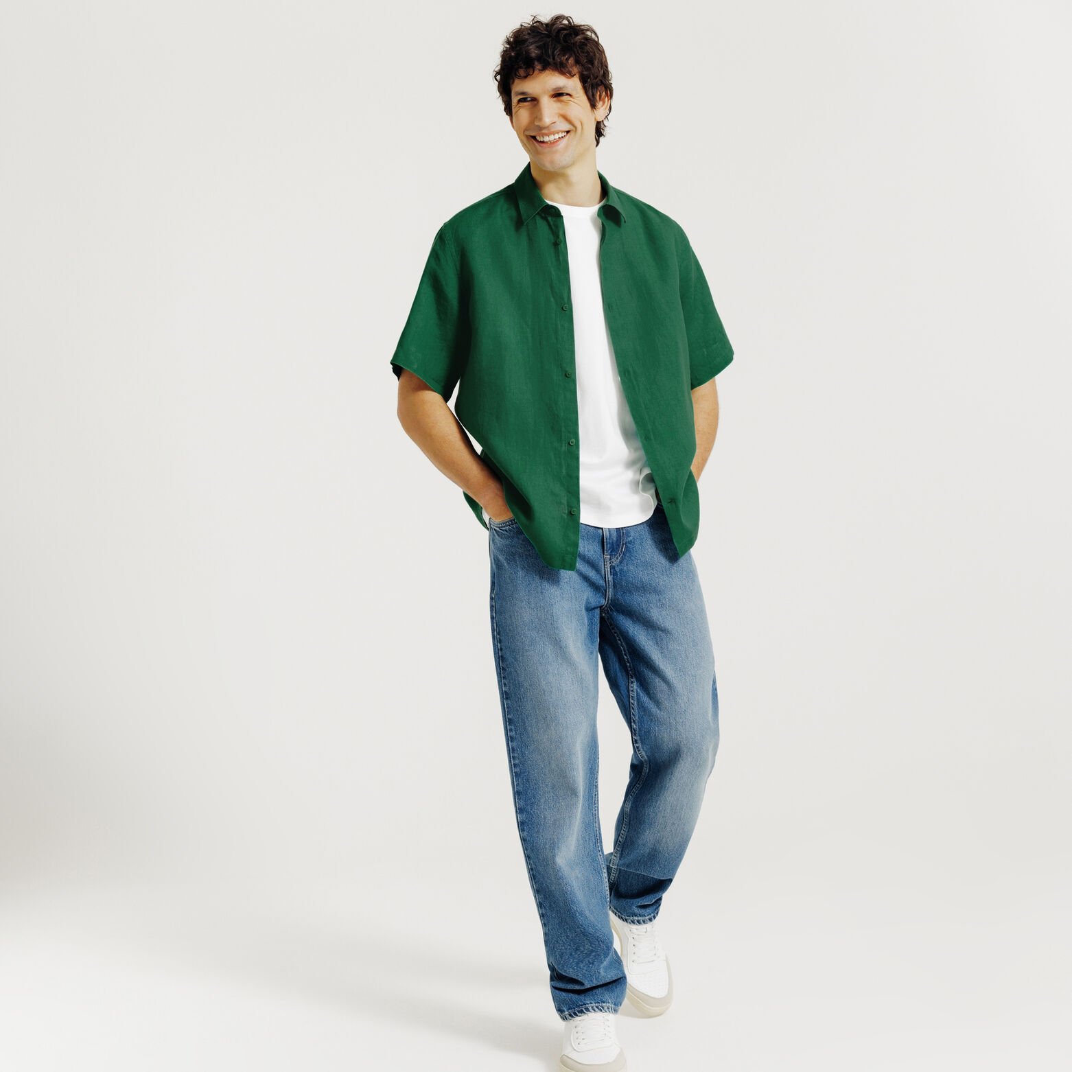 Chemisette en coton lin unie