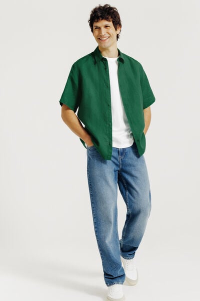 Chemisette en coton lin unie