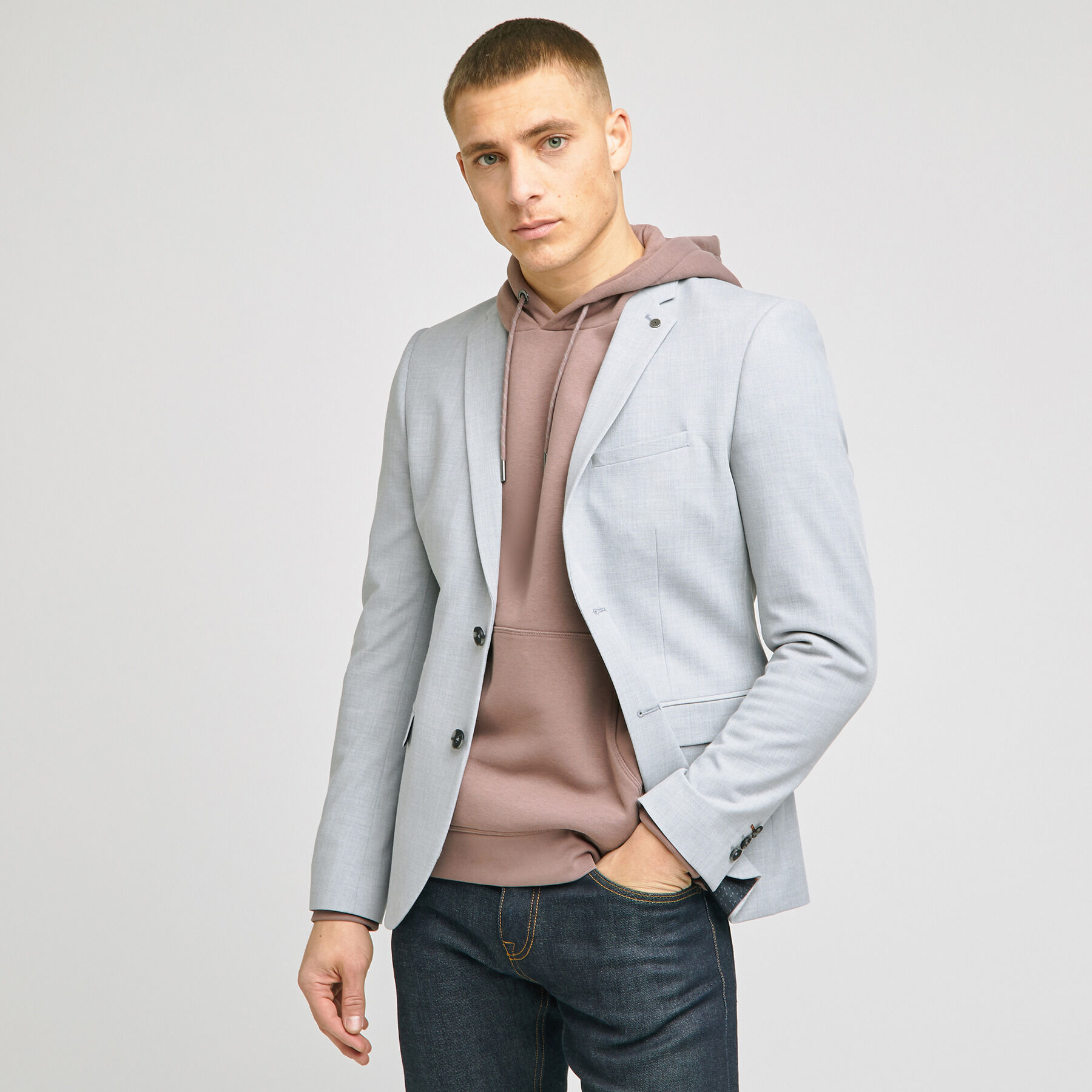 Veste de costume coupe standard 100 % laine | NAVY | M&S FR