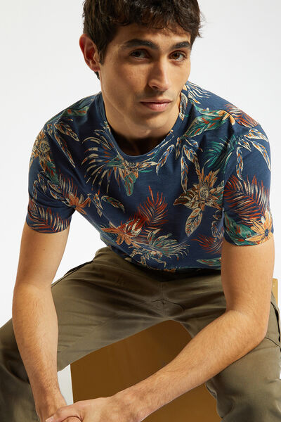 Tee shirt imprim&eacute; feuillage