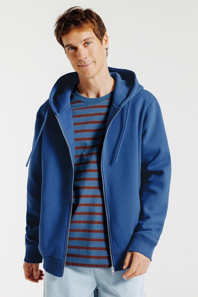 Sweater met kap en rits