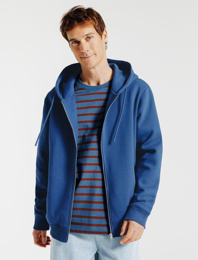 Sweater met kap en rits