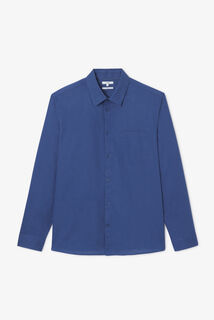 Effen hemd in katoen en linnen