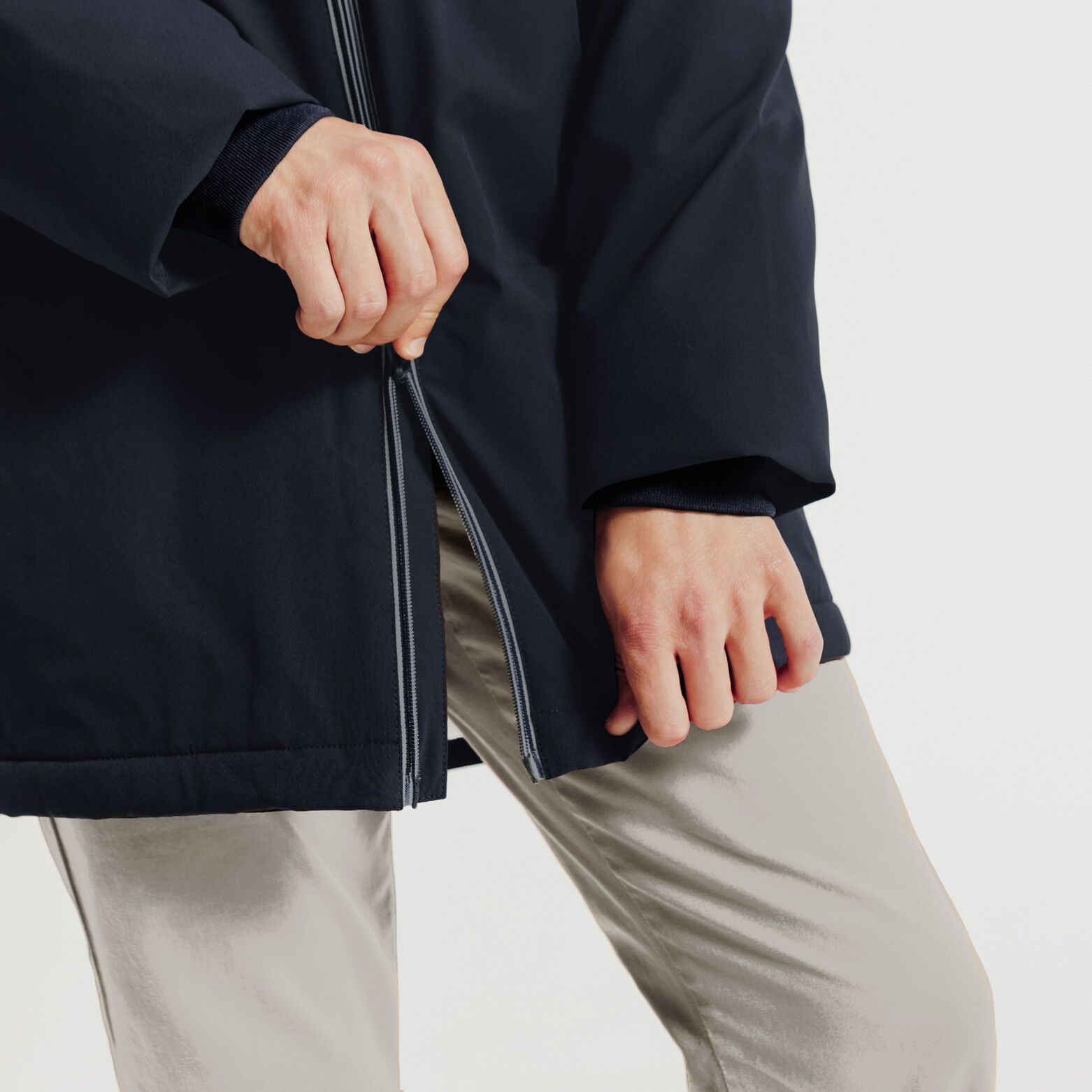 Parka longue à capuche doublée en sherpa