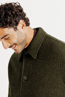 Blouson en laine col chemise