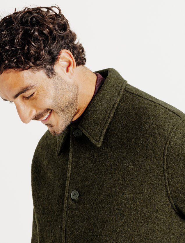 Blouson en laine col chemise