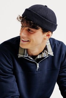 Casquette sans visi&egrave;re en flanelle