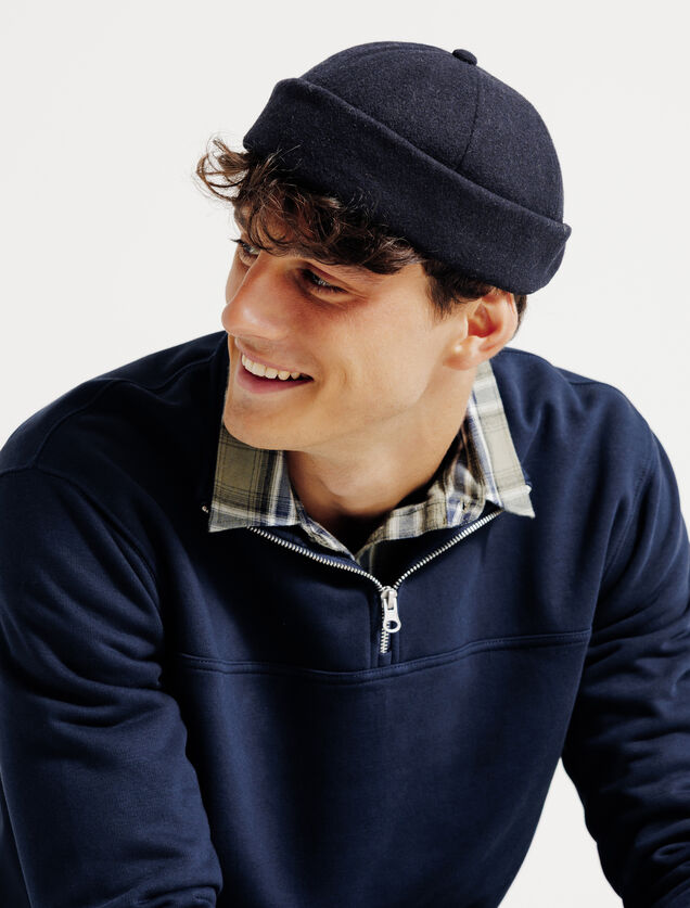 Casquette sans visi&egrave;re en flanelle