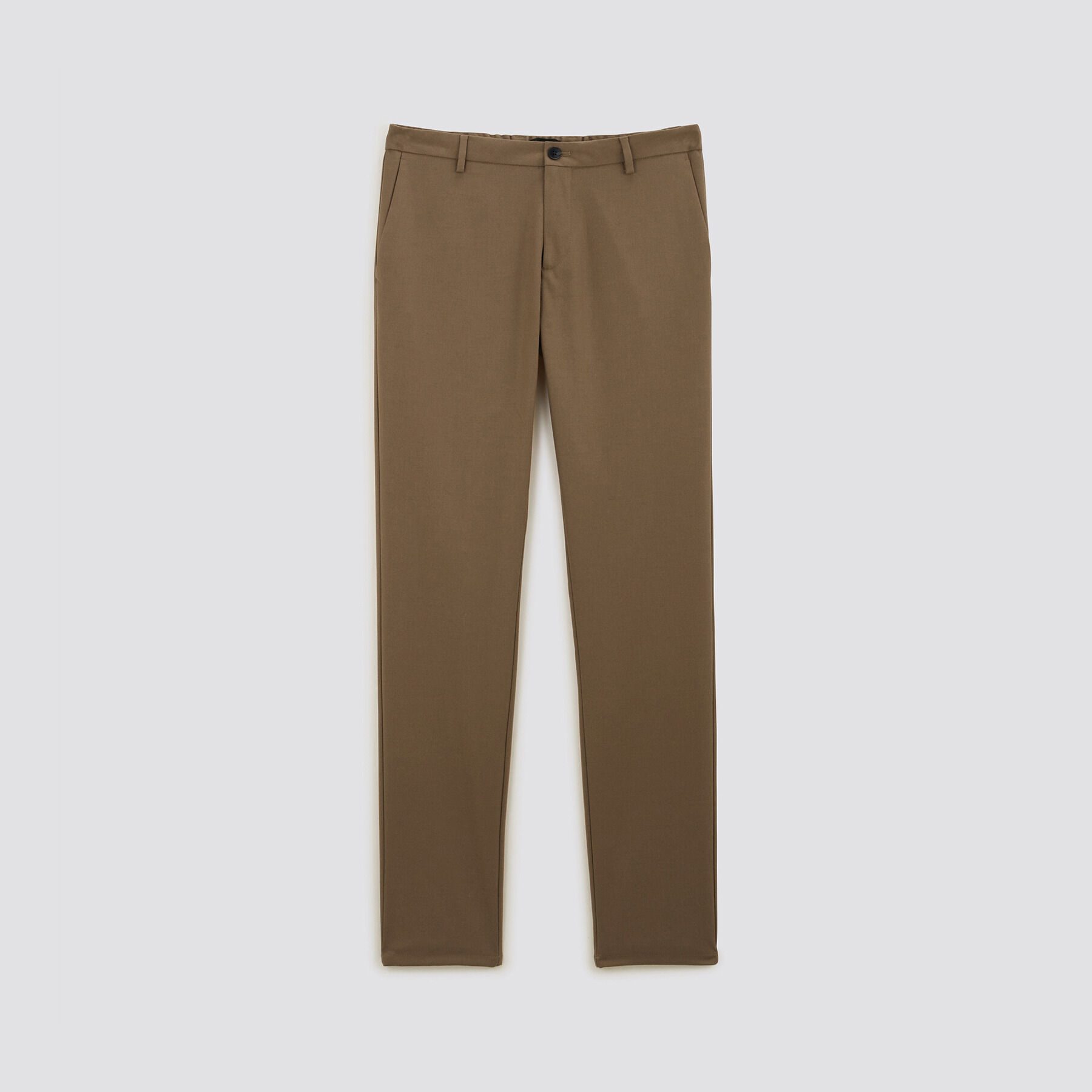 Pantalon chino slim effet flanelle Camel Jules