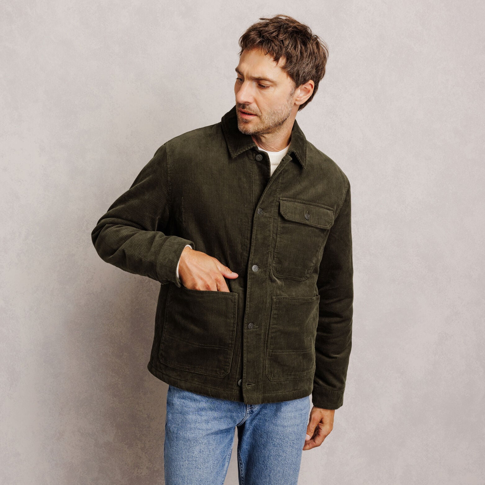 Veste velours int&eacute;rieur en sherpa
