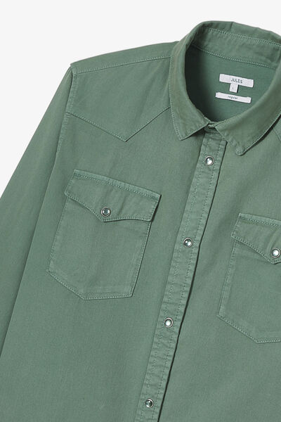 Effen western hemd in katoen