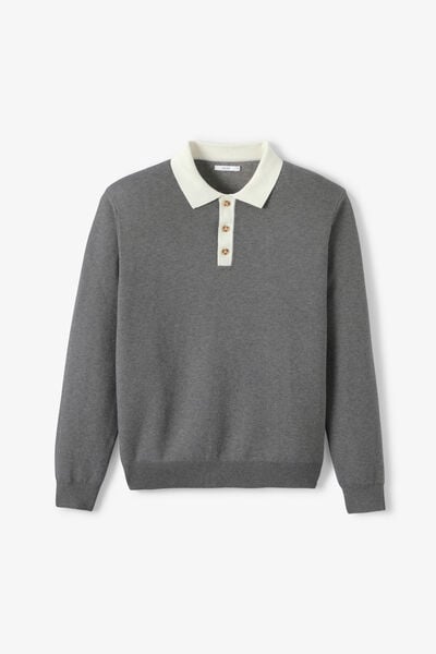 Pull col polo contrast&eacute; uni