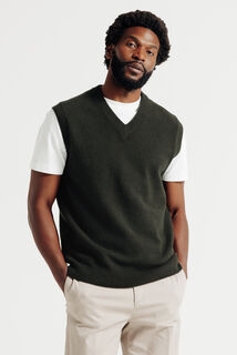 Pull col v sans manches