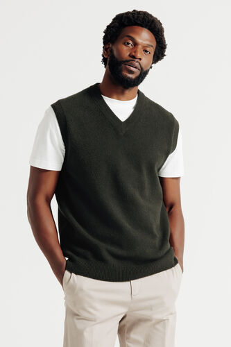 Trui met V-hals zonder mouwen