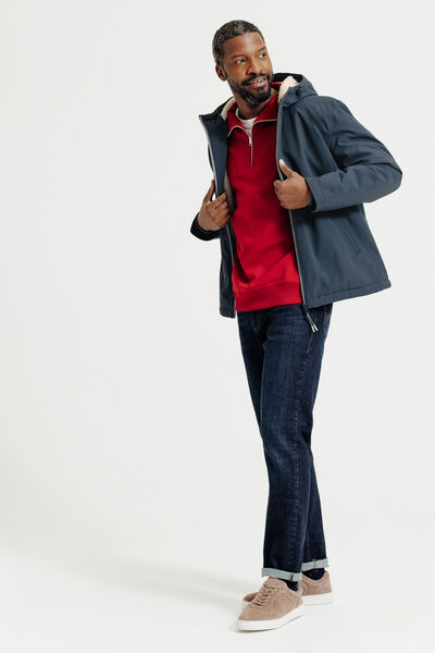 Blouson &agrave; capuche doubl&eacute; en sherpa