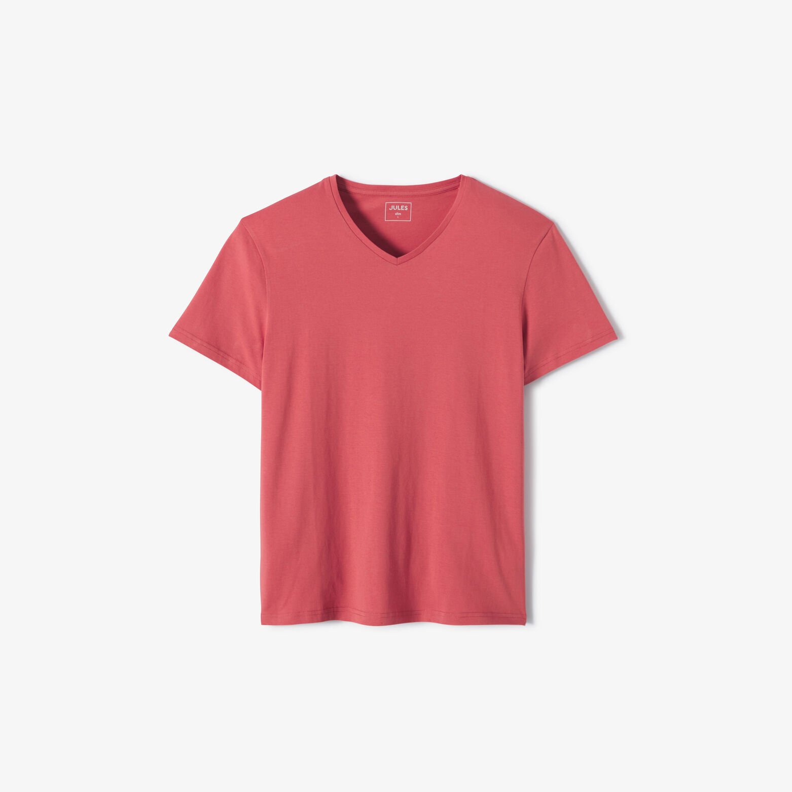 Basic T-shirt met V-hals in biokatoen 