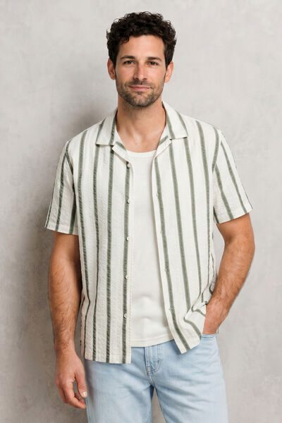 Gestreept hemdje in seersucker katoen