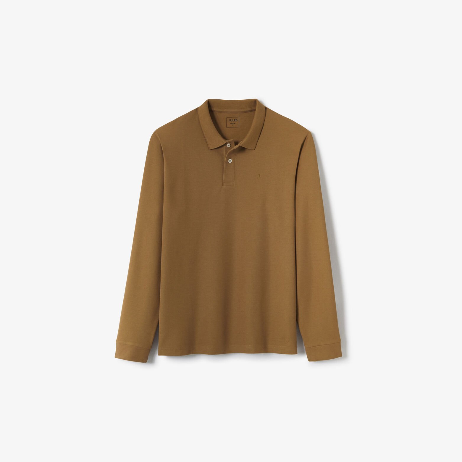 Polo manches longues piqu&eacute; uni