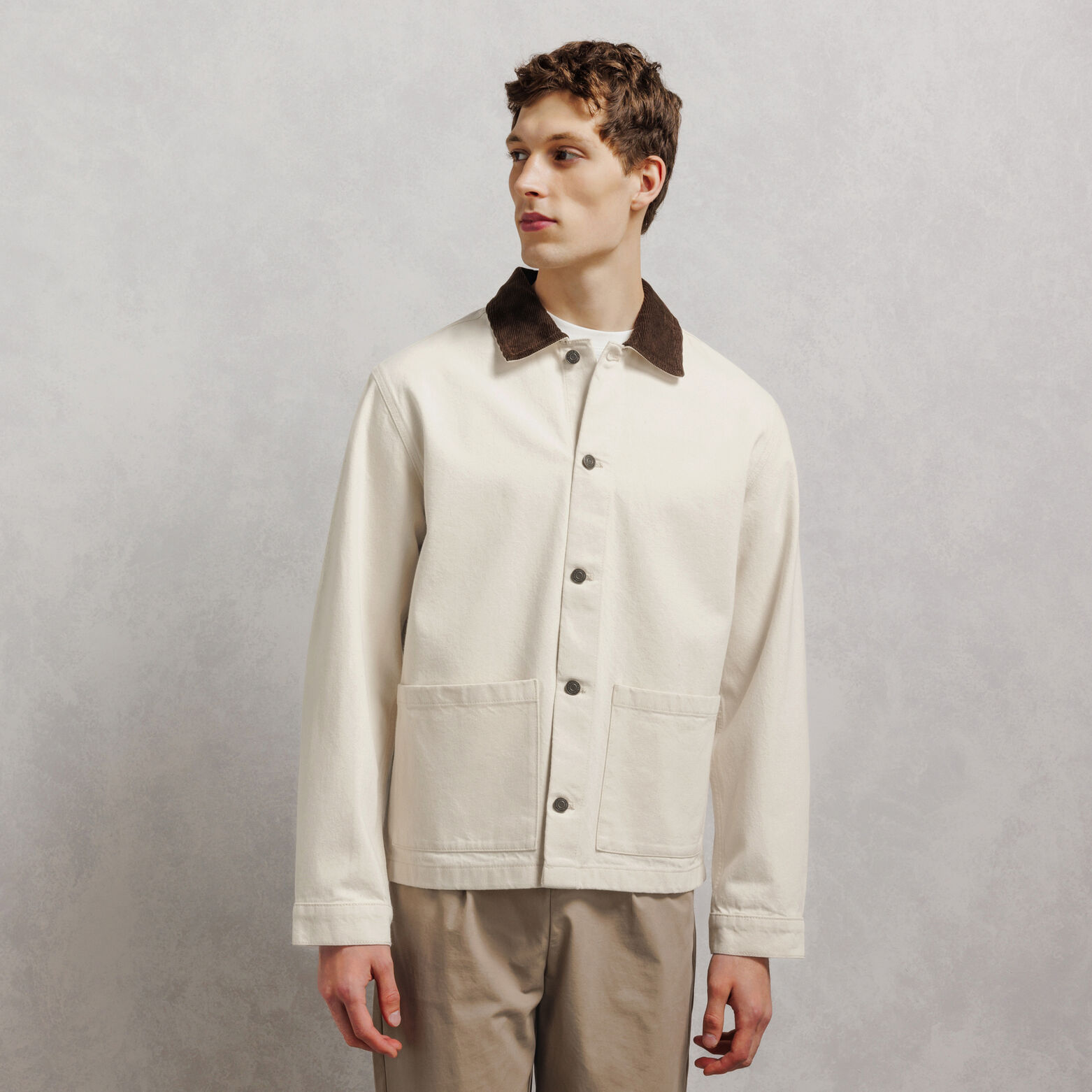 Veste en jean col chemise en velours