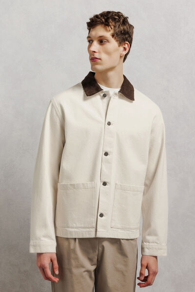 Veste en jean col chemise en velours