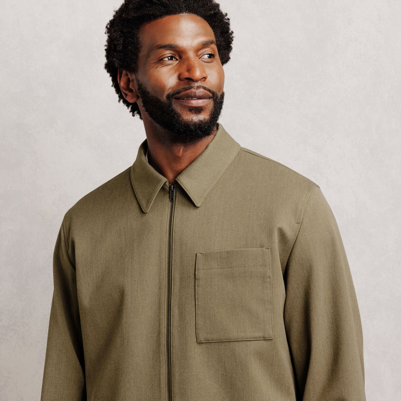 Veste col chemise zipp&eacute;e