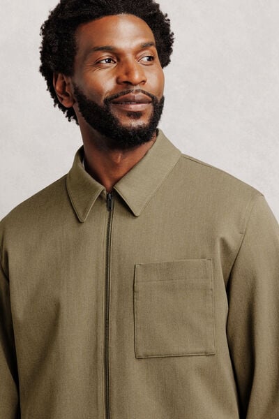 Veste col chemise zipp&eacute;e