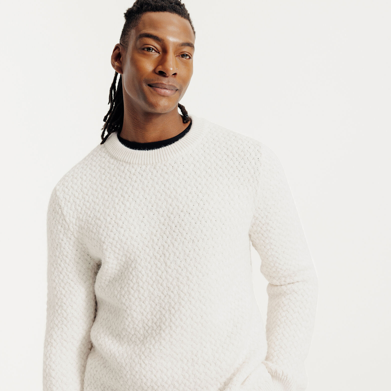 Pull col rond point fantaisie