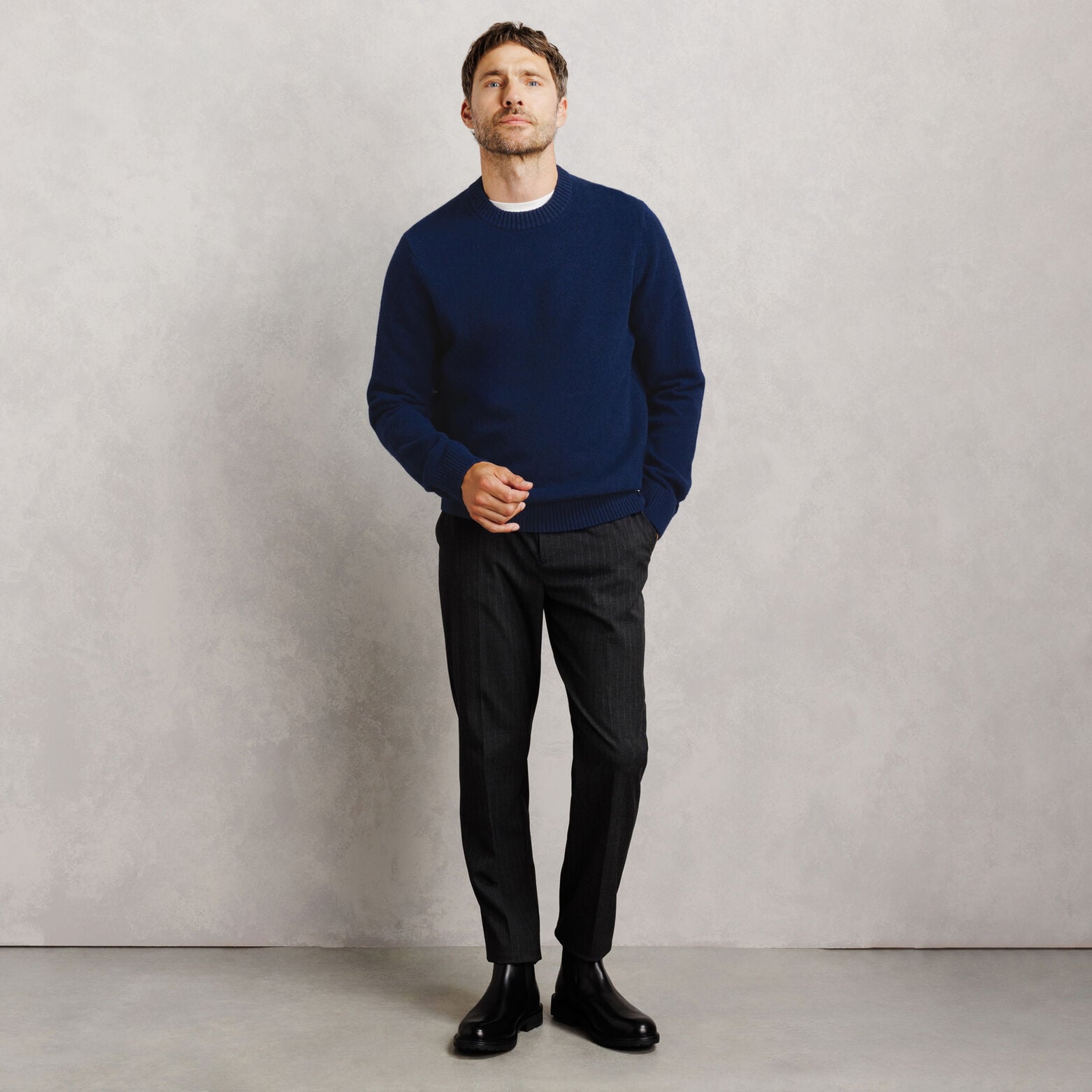 Pull col rond mousseux coton majoritaire